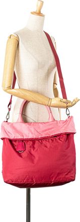 Prada Pre-owned Womens Twotone Tote Bag - Dusty Pink Nylon - One Size