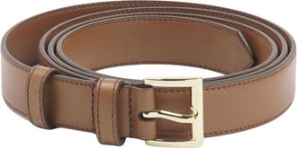 Prada Belts, female, Brown, Size: 90 CM Calf Leather Belt with Buckle