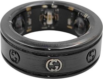Gucci Black Titanium Band Ring (Pre-Owned)