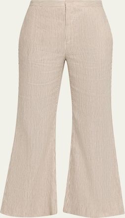 Vince Ticking Stripe Cropped Flare Trousers