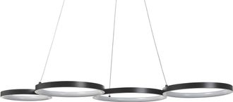 Beliani L&aacute;mpara De Techo Led De Metal Negro Aluminio 4 Anillos Glamour Moderno Pibor