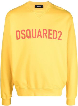 Dsquared2 logo-print crew-neck sweatshirt - men - Cotton - M - Yellow