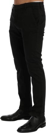 Costume National Mens Black Slim Fit Cotton Stretch Pants