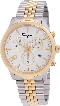 Ferragamo Duo Chronograph Quartz White Dial Mens Watch SFEZ01424
