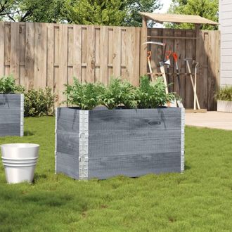 Berkfield Home Garden Planter Grey 100x50 cm Solid Wood Pine