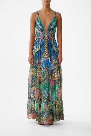 Camilla Bead Strap Gathered Panel Dress in Animal Alchemy at Nordstrom, Size X-Large Au