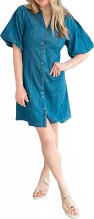 Tr&egrave;s Bien Charlotte Mini Dress In Dark Denim
