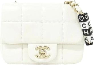 Chanel Pre-owned Lamsleer Schoudertas - Dames - Vintage Schoudertas - Wit - ONE Size - Leer - Vintage