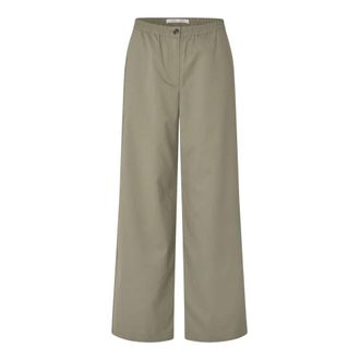 Sams&oslash;e & Sams&oslash;e Wide Trousers, female, Green, Size: XS Satova Trousers