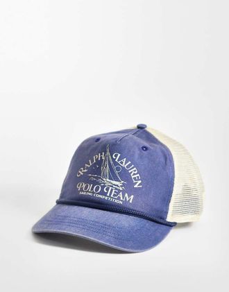 Polo Ralph Lauren Cappello con visiera blu navy chiaro con grafica