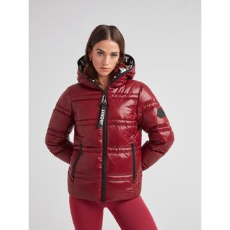 JACK1T R4D Tramline Racer Hooded Puffer Jacket in Dark Cranberry/black at Nordstrom, Size Xx-Large
