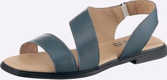 Heine Sandale HEINE, Damen, Gr. 35, marine, Glattleder, Leder, Rindsleder, Schuhe Sandale