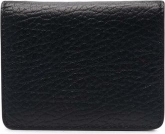 Maison Margiela Womens Bifold Wallet Grained Black Leather Calf