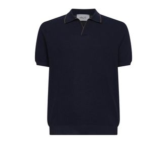 D4.0 Polo Shirts, male, Blue, Size: 4XL Ribbed Polo Shirt