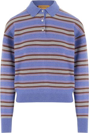 Guest In Residence Multicolor Striped Cashmere Polo Sweater