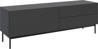 Selsey Selsey Olio - Mueble Tv Con 1 Puerta Abatible Y 2 Cajones - 160 Cm - Negro