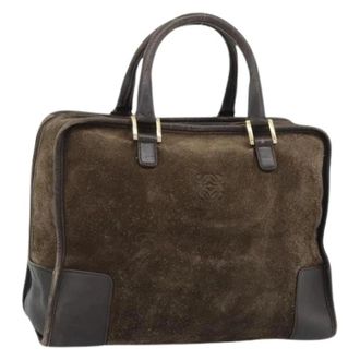 Loewe Pre-owned Suede Hand Bag - Dames - Vintage Handtas - Bruin - ONE Size - Leer - Vintage