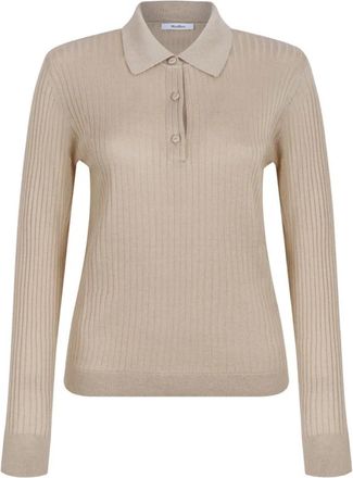 Max Mara Gitano Polo Shirt - Dames - Polos - Beige - L - Kasjmier - Tops