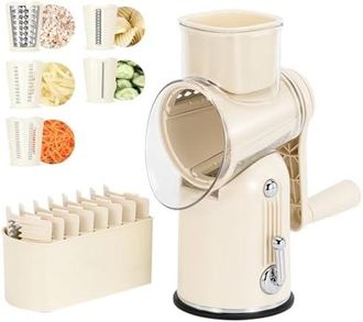 OEM Rallador De Queso Manual, Cortador De Verduras Con 5 Cuchillas Reemplazables, Rallador De Tambor Giratorio Y Trituradora De Hielo Para Batidos, F&aacute;cil 