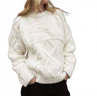 Lingua Franca Bjorn Crewneck Top In Cream