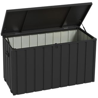 OUTSUNNY Ba&uacute;l de exterior 125.5x61.5x70 cm gris oscuro