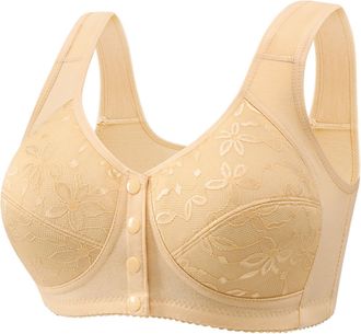 Generic Full Coverage Womens Bra Plus Size Minimiser Lace Soft Bras Push Up Non Padded Underwear Non-Wired Comfort Everyday Bra with Adjustable Shoulder Strap