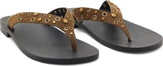 Mango Grommet & Stud Flip Flop in Khaki at Nordstrom, Size 8.5Us