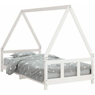 vidaXL Estructura de cama para niños madera de pino blanco 90x190 cm Vidaxl