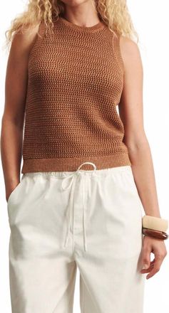Sanctuary Natural State Halter Tank In Toasted Coconut Metallic