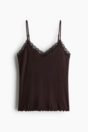 H&M Tr&auml;gertop mit Spitze - Brown
