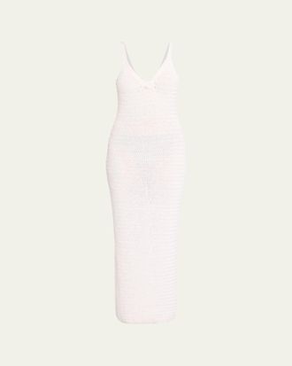 Balmain Long Sleeveless Crochet Dress