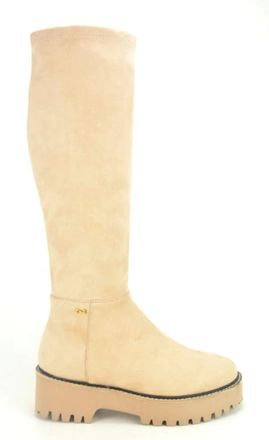 Nathan-Baume Stretch Beige Su&egrave;de Laars - Dames - Hoge Laarzen - Beige - 40 EU - Su&egrave;de - Schoenen