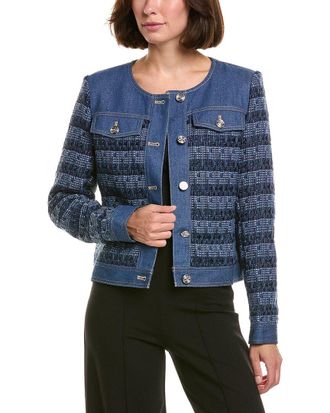Karl Lagerfeld Karl Lagerfeld Tweed Varsity Jacket