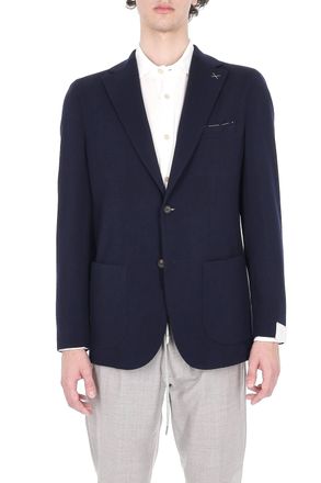 Eleventy Blue Australis Super 150s Wool Blazer