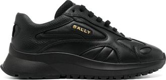 Bally Black Gold Accent Leather Sneakers