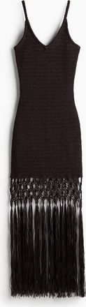 H&M Fransenkleid im Häkellook - Brown