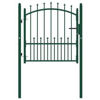 Berkfield Home Fence Gate with Spikes Steel 100x100 cm Green