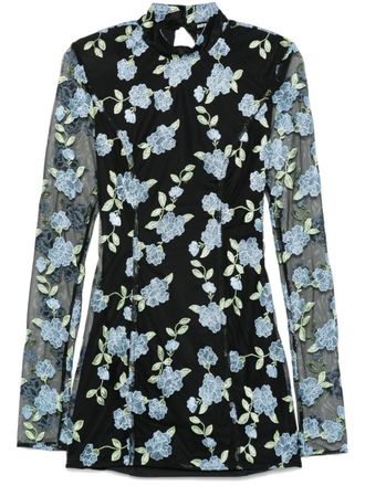 Rotate Short Dress With Floral Embroidery