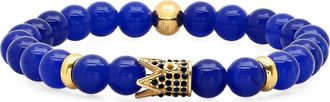 Steeltime Mens Agate Beaded Bracelet in Blue/Gold at Nordstrom Rack