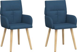 vidaXL Sillas De Comedor 2 Uds. Tela Azul 60 X 56 X 96 Cm Vidaxl