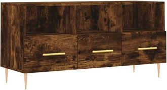 vidaXL Vidaxl - tv Cabinet Smoked Oak 102x36x50 cm Engineered Wood