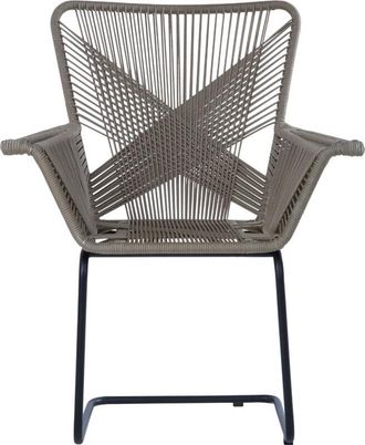 Premier Housewares Interiors by Premier Rattan Effect Chair, Easy to Clean Outdoor Chair, Arm & Backrest Rattan Armchair, Eco-friendly Rattan Chair