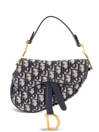 Dior Saddle Handbag Oblique Canvas Mini shoulder bag - Blu