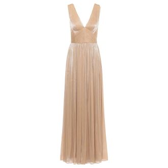 Costarellos Gowns, female, Beige, Size: XS Lurex Georgette Dress