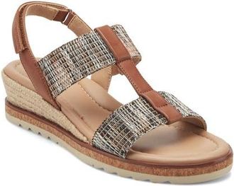 Easy Spirit Selene Wedge Sandal in Medium Brown at Nordstrom, Size 9.5