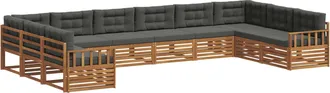 vidaXL Set Divani 5 Pz Naturale E Antracite Legno Di Acacia Massello Vidaxl
