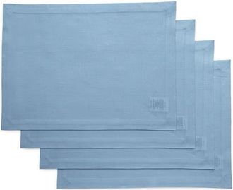 Solino Home Linen Placemats Set of 4, 14 x 19 Inch for Dining Table, Holiday and Everyday Table Decor - Diana in Dusty Chambray Blue at Nordstrom