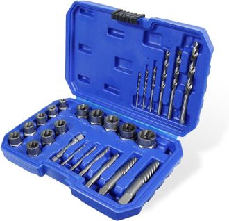 OEM Juego De 26 Dados Extractores De Pernos Antirrobo Para Tuercas Da&ntilde;adas, Material Cr-mo, 8-19 Mm