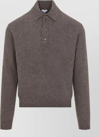 Bottega Veneta cashmere wool long-sleeve polo sweater
