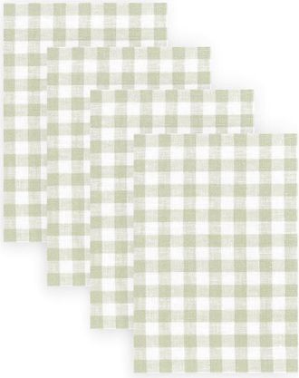 Solino Home Linen Dinner Napkins Set of 4, 20 x 20 Inch for Dining Table, Holiday and Everyday Table Decor - Gingham Check in Sage at Nordstrom, Size